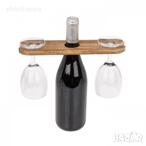 Дървена стойка за пикник чаши и вино, снимка 2 - Аксесоари за кухня - 36582835