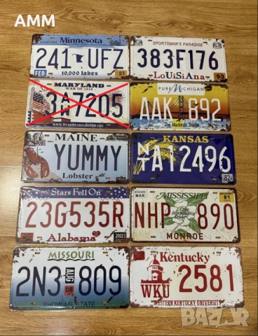 Американски регистрационни  номера  - РЕПЛИКА., снимка 4 - Картини - 38975042