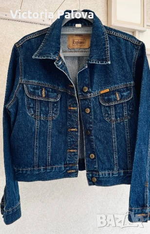 Тъмносиньо късо  дънково яке EXPLORER, снимка 4 - Якета - 50444680