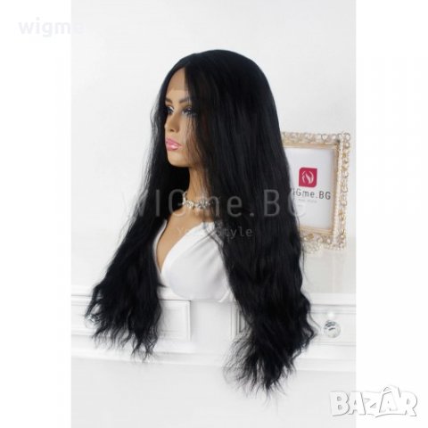Дълга черна чуплива лейс фронт перука Линда, снимка 4 - Аксесоари за коса - 35626739