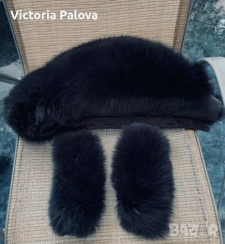 Яка и наръкавници от полярна лисица/естествен косъм, снимка 9 - Палта, манта - 38966210