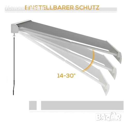 Тента Outsunny, електрическа/ръчно прибираща се, пълна касета, снимка 9 - Градински мебели, декорация  - 50844346