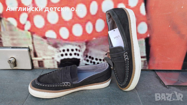 Английски детски мокасини естествена кожа-M&S, снимка 2 - Детски маратонки - 44535673