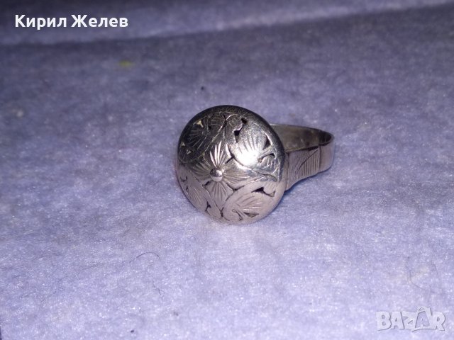 19 Век ФЛОРАЛЕН СРЕБЪРЕН ПРЪСТЕН РЪЧНО ОРНАМЕНТИРАН Висока ПРОБА СРЕБРО КНЯЖЕСТВО БЪЛГАРИЯ 35037, снимка 4 - Антикварни и старинни предмети - 39547822