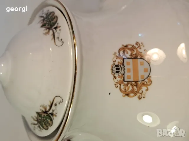 Чайник, захарница и плато немски порцелан Roslau 6/5, снимка 6 - Сервизи - 49324525