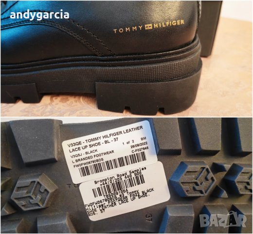 Оксфордки Tommy Hilfiger Leather LAce Up Shoe 37ми номер 23.5см стелка FW0FW06780 Black чисто нови, снимка 15 - Дамски ежедневни обувки - 42917617