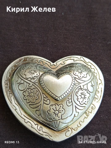 КАТАРАМА за КОЛАН под ФОРМАТА на СЪРЦЕ ❤️ КРАСИВА ОРНАМЕНТИКА СРЕБРИСТ ЦВЯТ 41318, снимка 2 - Колани - 51146116