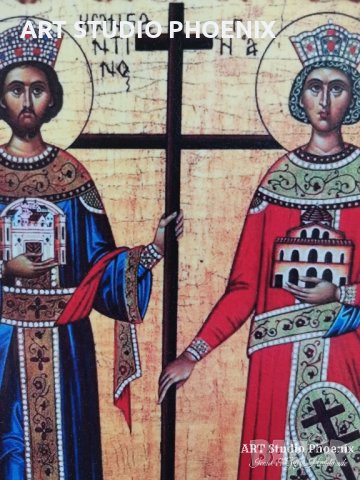 Икона на Св. Св. Константин и Елена icona Sv. Sv. Konstantin i Elena, снимка 2 - Икони - 14434227