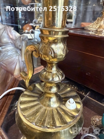 красив месингов лампион нощна лампа, снимка 2 - Антикварни и старинни предмети - 52442594