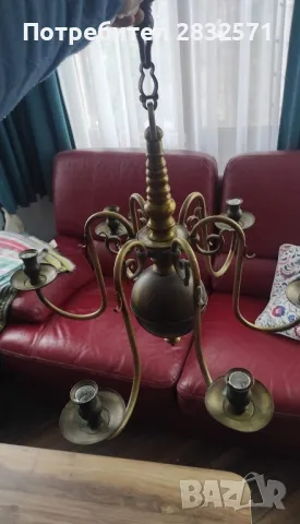 Антикварен полилей свещник, снимка 4 - Антикварни и старинни предмети - 50146010