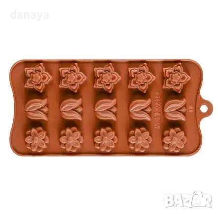 3581 Силиконова форма за бонбони и лед цветя, снимка 3 - Форми - 49902826