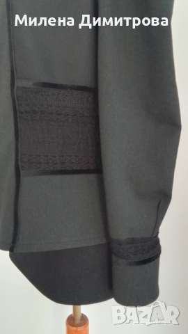 Дамска блуза с буфан ръкав ръчна изработка , снимка 3 - Блузи с дълъг ръкав и пуловери - 52487885