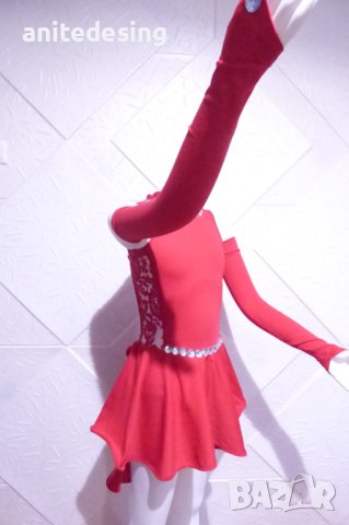 Червена детска рокля за спортни танци, снимка 2 - Детски рокли и поли - 42805665