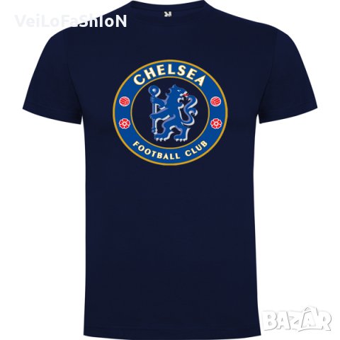 Нова мъжка тениска на футболния отбор Челси (CHELSEA) в тъмносин цвят
