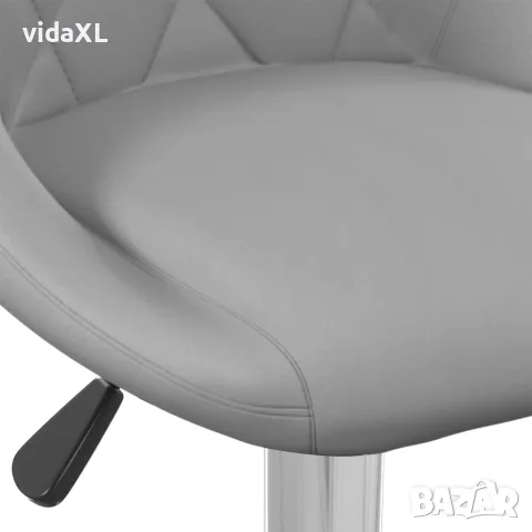 vidaXL Бар табуретки, 2 бр, светлосиви, кадифе, снимка 8 - Столове - 56147136