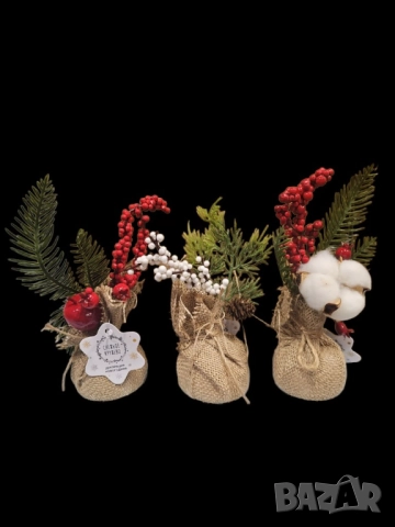 Коледни дръвчета Ваза в зебло   , снимка 2 - Декорация за дома - 52087071