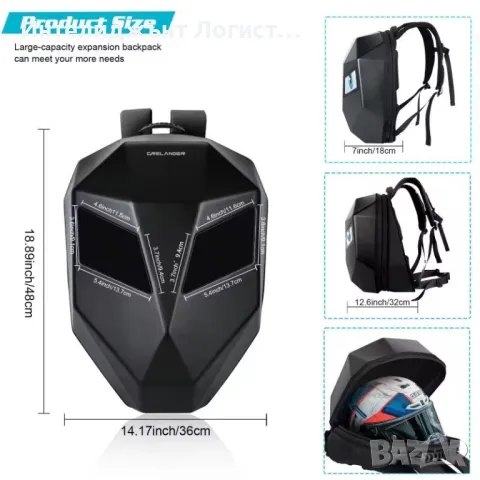 Електрическа раница за мотор, колело и за ежедневието със светещи очи., снимка 5 - Аксесоари и консумативи - 49391228