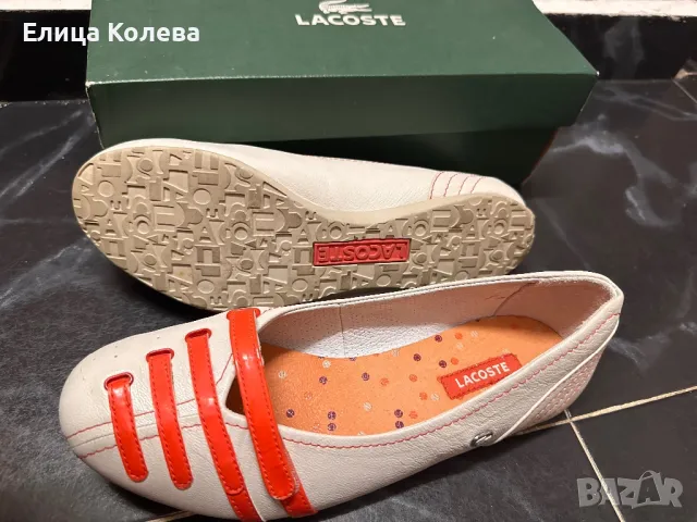 Кожени обувки тип балеринки Lacoste н.37, снимка 4 - Дамски ежедневни обувки - 50011131