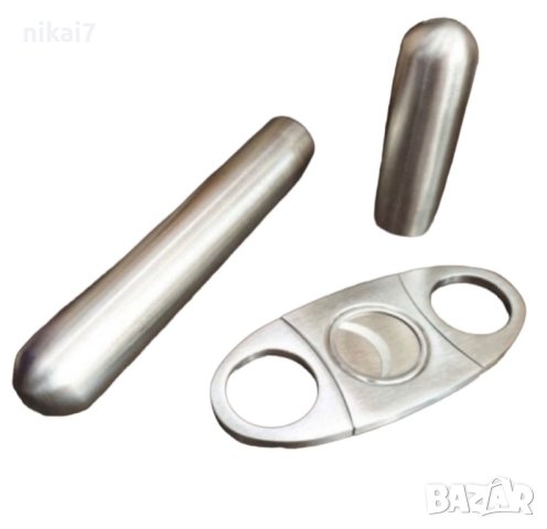 резачка за пури+метален цилиндър пренасяне съхранение неръждае стомана, снимка 4 - Подаръци за мъже - 27206171