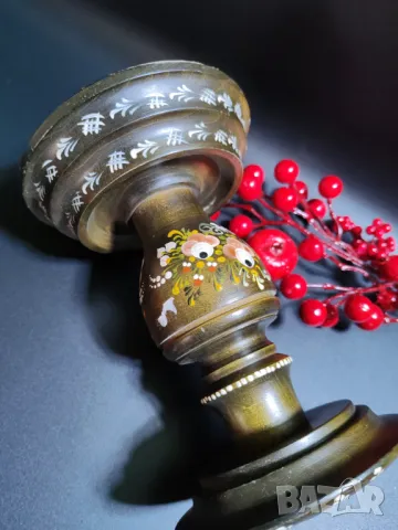 Голям дървен свещник. Ръчна изработка, ръчно  рисуван, снимка 16 - Декорация за дома - 48826876