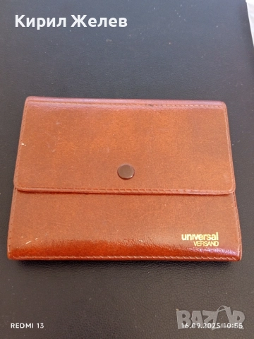 Винтидж кафяв кожен калъф за карти UNIVERSAL VERSAND за КОЛЕКЦИОНЕРИ 50533, снимка 4 - Други ценни предмети - 51729820