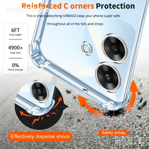 Realme Note 60 / 14X / Удароустойчив прозрачен силиконов кейс гръб калъф, снимка 7 - Калъфи, кейсове - 49249412