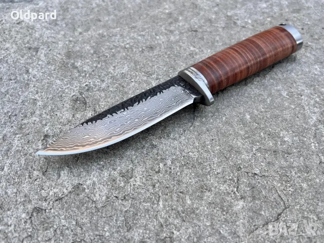 Ловен, кемпинг нож Oldpard Hunter classic - San Mai VG-10 Damascus (OP2201D)