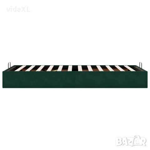 vidaXL Османска рамка за легло без матрак тъмнозелена 80x200 см кадифе, снимка 8 - Спални и легла - 56146981
