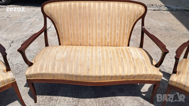 Ретро комплект махагон, снимка 4 - Дивани и мека мебел - 52649872