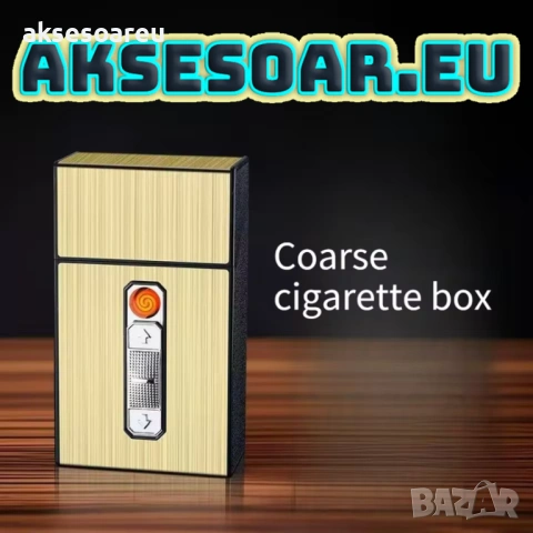 Нова табакера кутия за 20 цигари с водоустойчива и влагоустойчива електронна запалка от волфрамова