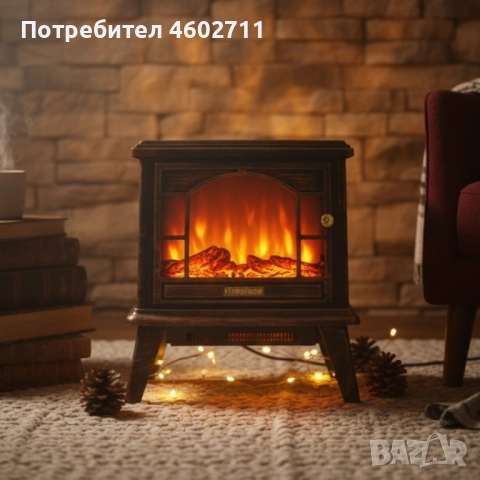 Ретро камина с ефект на пламък – уют и атмосфера, снимка 5 - Лед осветление - 51925577