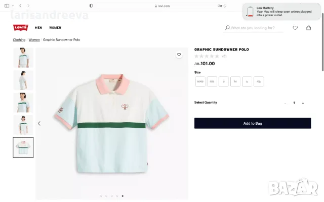 НОВА Levi’s дамска блуза поло тенис клуб с етикет, снимка 1