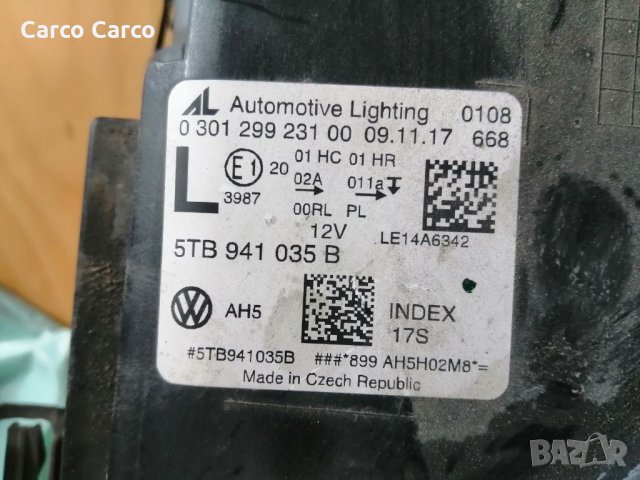 Десен и ляв фар Full Led за Vw Touran 5T original 2016-2018год. Фолксваген Туаран фул лед с оригинал, снимка 12 - Части - 35459791