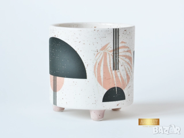 Саксии за Цветя и Сукуленти / Подарък за Нов Дом / Декоративни Керамични Саксии с Абстрактни Шарки, снимка 15 - Саксии и кашпи - 52412158