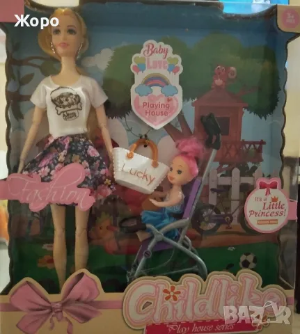 КОМПЛЕКТ КРАСИВА КУКЛА МАЙКА С БЕБЕ В КУЛИЧКА КН2643, снимка 2 - Кукли - 48029657