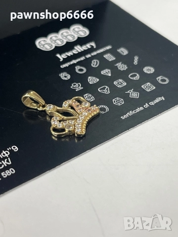 Златна висулка 14 К, снимка 2 - Колиета, медальони, синджири - 52801360