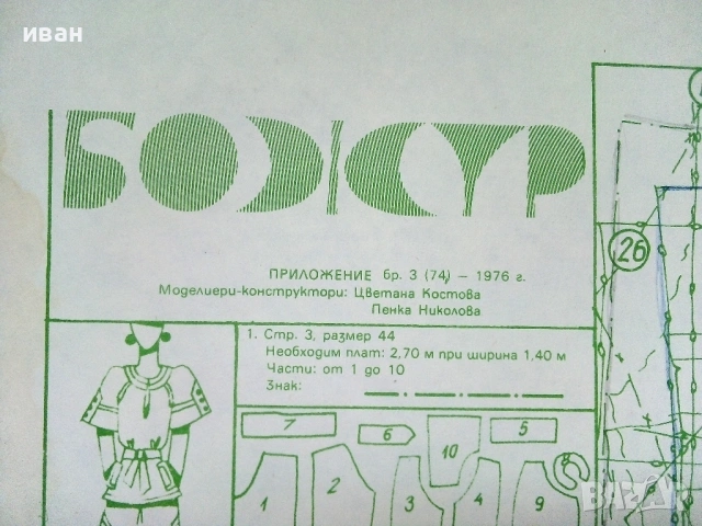 Приложения/кройки от стари списания - 1976,77г., снимка 10 - Колекции - 54279565