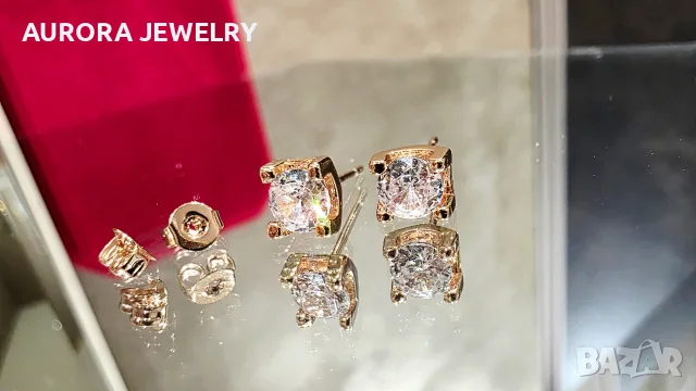 CARTIER C de Cartier Rose Gold Stud Diamond Дамски Обеци