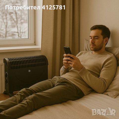 12м гаранция Конвектор Rosberg 2000W, 3 степени, с вентилатор, защита от прегряване, черен, снимка 2 - Отоплителни печки - 51963018