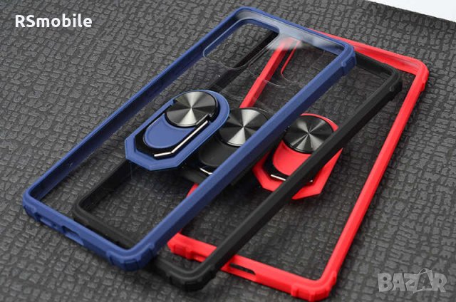 Samsung Galaxy A51 / A71- Удароустойчив Прозрачен Кейс с Магнит Стойка, снимка 1