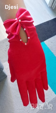 Къса рокля черно и червено+ ръкавици, снимка 2 - Рокли - 42594321