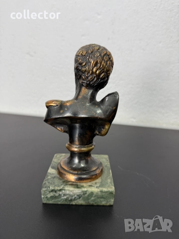 Гръцка бронзова фигура / бюст на Хермес. №7425, снимка 4 - Антикварни и старинни предмети - 51935926