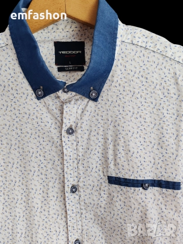Мъжка риза "Teodor Slim Fit"- M, снимка 8 - Ризи - 51463681