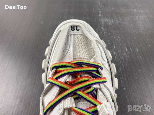 Balenciaga Track Sneaker "White/Rainbow Laces" , снимка 7 - Маратонки - 54358899