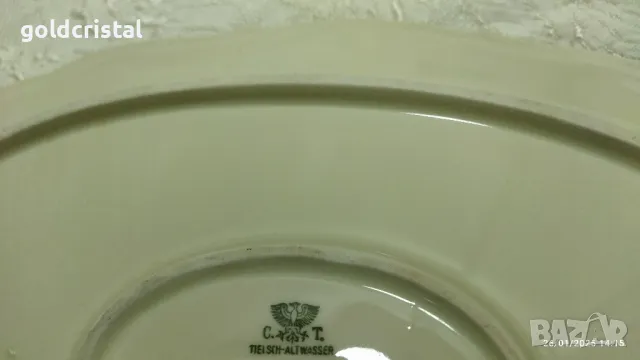 стар немски порцелан плато елипса , снимка 5 - Антикварни и старинни предмети - 48840687