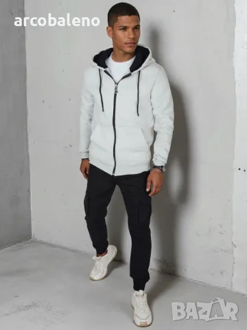 Мъжки суичър с цип и качулка, 4цвята , снимка 7 - Суичъри - 49472610