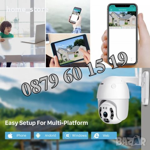 Безжична въртяща куполна WIFI камера 5MP PTZ HD, IP камера 2MP ICSEE, снимка 3 - IP камери - 39844964