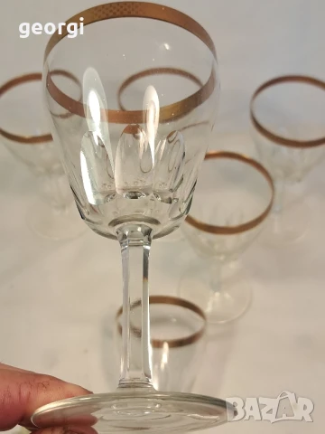 кристални чаши за вино със златен кант     26/1, снимка 8 - Чаши - 50492870