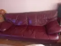 Кожени дивани тройка и двойка , снимка 1