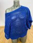 Синя плетена блуза, снимка 1 - Блузи с дълъг ръкав и пуловери - 34345584